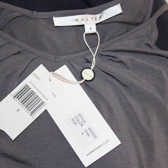 NWT Walter Baker Grey Checks Jacquard Mini Dress Women Size 4 - Picture 12 of 15
